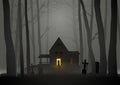 Spooky house in the woods Royalty Free Stock Photo