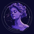 Violet Vector Graphic: Dreamlike Illustration With Detailed Character And Luminous Skies
