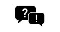 A graphic illustration of two speech bubbles with a question mark and exclamation point silhouette Royalty Free Stock Photo