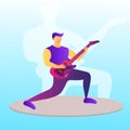 Graphic illustration vector of guitarist Royalty Free Stock Photo