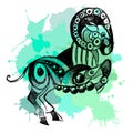 Graphic illustration with zodiac sign 11 Royalty Free Stock Photo