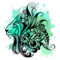 Graphic illustration with zodiac sign 13 Royalty Free Stock Photo