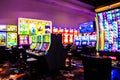 Defocused casino blur with slot machines and lights Royalty Free Stock Photo