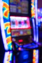 Defocused casino blur with slot machines and lights Royalty Free Stock Photo