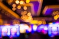 Defocused casino blur with slot machines and lights Royalty Free Stock Photo