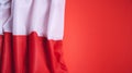 Folded White and Red Flag of Poland Royalty Free Stock Photo