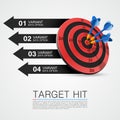 Graphic information target with darts. Royalty Free Stock Photo