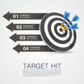 Graphic information target with darts Royalty Free Stock Photo