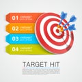 Graphic information target with darts Royalty Free Stock Photo