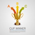 Graphic information Winner cup Royalty Free Stock Photo