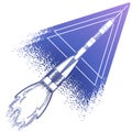 Graphic launching rocket