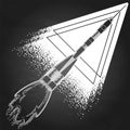 Graphic launching rocket