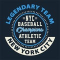 Graphic LEGENDARY TEAM NYC BASEBALL