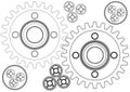 Graphic Linear Pattern Engineering Gear Wheel Circle Illustration Royalty Free Stock Photo