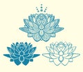 Graphic lotus flowers logos collection