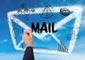 graphic about mail with hand writing it Royalty Free Stock Photo