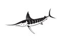 Graphic marlin fish, vector