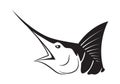 Graphic marlin fish, vector