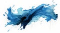 Dynamic Blue Paint Splash On White Background