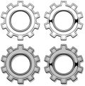 Graphic metal mechanical gear vector set