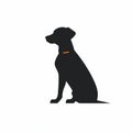 Minimalistic Dog Silhouette With Orange Collar Royalty Free Stock Photo