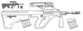 Graphic modern automatic bullpup rifle