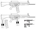 Graphic modern automatic galil rifle