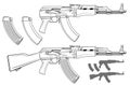 Graphic modern automatic russian rifle