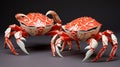 Graphic Modular Forms: Orange Crab Figurines With Papier Mache And Enamel Royalty Free Stock Photo