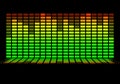 Graphic music equalizer with black background