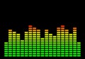 Graphic music equalizer with black background Royalty Free Stock Photo