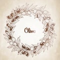 Graphic olive wreath