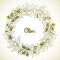 Graphic olive wreath