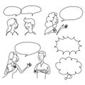 Graphic people talking, vector