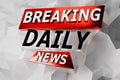The graphic presents daily breaking news. Royalty Free Stock Photo