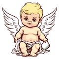 graphic for prints or street wear, illustration with baby angels