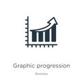 Graphic progression icon vector. Trendy flat graphic progression icon from business collection isolated on white background.