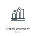 Graphic progression outline vector icon. Thin line black graphic progression icon, flat vector simple element illustration from