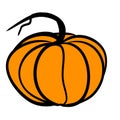 Hand Drawn Graphic Pumpkin Art Autumn Harvest, Halloween, Thanksgivin Royalty Free Stock Photo