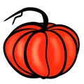 Hand Drawn Graphic Pumpkin Art Autumn Harvest, Halloween, Thanksgivin Royalty Free Stock Photo