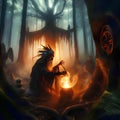 image of a wizard in the forest of spirits