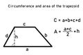 Graphic representation of circumference and area of trapezoid Royalty Free Stock Photo