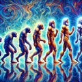 illustration of the evolution of humanity Royalty Free Stock Photo
