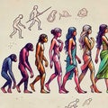 illustration of the evolution of humanity Royalty Free Stock Photo