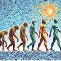 illustration of the evolution of humanity Royalty Free Stock Photo