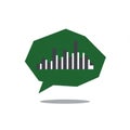 A graphic representation features a green speech bubble with an uneven polygonal Royalty Free Stock Photo