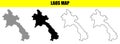 Laos Map Vector Illustration Royalty Free Stock Photo
