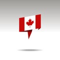 Graphic representation of the location designation in the origami style with a flag CANADA on a gray background Royalty Free Stock Photo