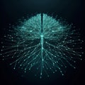 a graphic representation of a neural network or a similar structure resembling the interconnected neurons,
