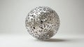 Graphic representation showcases a spherical structure composed of a data matrix, with intricate patterns shifting
